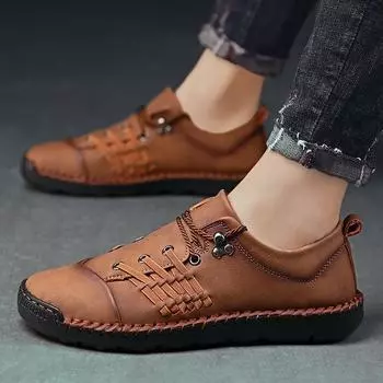 New men s casual shoes 2025 four seasons trend retro simple men s shoes large size outdoor driving shoes 39