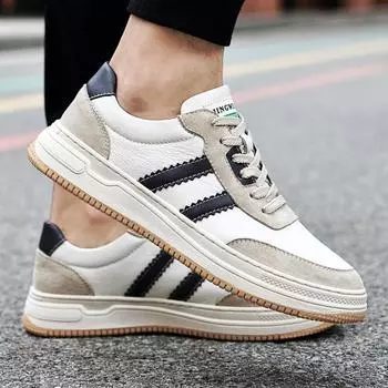 Новые мужские повседневные туфли из натуральной кожи, кроссовки, модная дизайнерская мужская обувь ручной работы, мягкая спортивная дизайнерская обувь 38 чёрный