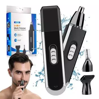 New Men s Ear and Nose Hair Trimmer 3-in-1 Multifunctional Nose Hair Remover Shaver Eyebrow Trimmer Set чёрный