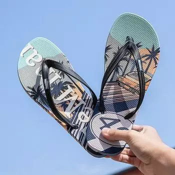 New men s flip-flops summer non-slip outdoor sandals splint shoes male students travel seaside beach shoes 40/41