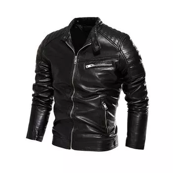 New Men s Jacket Men s Pu Coat Fashionable Young Motorcycle Suit Multicolor Optional Plus Velvet Leather Men. L