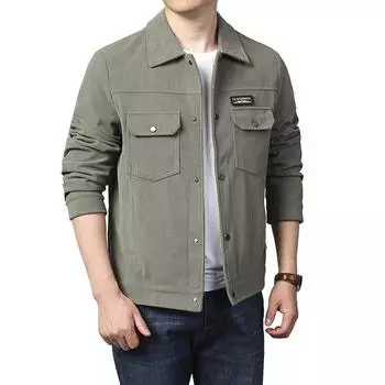 Новая мужская куртка молодежная куртка модная куртка с короткими лацканами плюшевая инструментальная куртка M