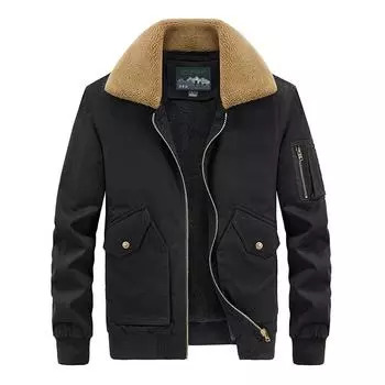 New Men s Jackets In Autumn and Winter Cotton-padded Jacket Washing Tooling Fashion Thickened Cashmere Men s Lambswool Coat. M