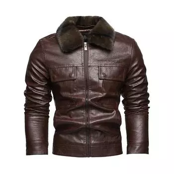 New Men s Leather Jacket Men s Coat Motorcycle Suit Modern Tough Guy Leather Men Plus Velvet L