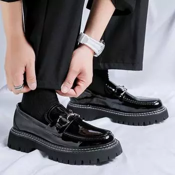 New Men s Leather Loafers High Quality Formal Shoes Designer Outdoor Work Business Shoes for Man Dress Casual Shoes Mocassins 38 чёрный