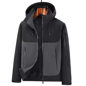 Новая мужская куртка для активного отдыха, зимняя одежда для защиты от холода, куртка большого размера, ветрозащитная и водонепроницаемая, пальто из бархата и толстого хлопка M