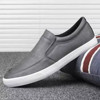 New Men s Quality Casual PU Leather Shoes Fashion Korean Shoes Slip on Men Loafers Soft Lightweight Flat Shoes Sneakers 38