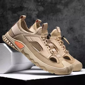 New Men s Sandals Good Quality Beach Shoes Men Summer Breathable British Style Sandals Male New Roman Sandals Men Large 39 чёрный