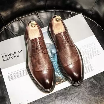 New Men s Shoes, Business Dress Shoes, Men s Korean Version of The Trend of Casual Shoes, Men s Pointed Toe Shoes, British Shoes 38 чёрный