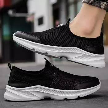 New Men s Shoes Casual Breathable Walking Sneakers Men Outdoor Soft Lightweight Sneakers Fashion Big Size 47 Mens Sneakers 38 чёрный