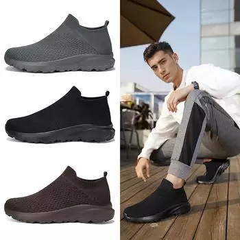 New men s shoes popular fly-woven sports shoes overalls large size casual shoes socks shoes wide head shoes casual shoes 38