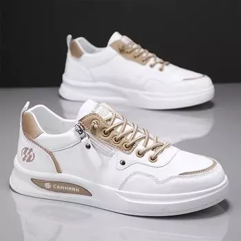 New men s shoes spring white shoes comfortable breathable sports board shoes light and durable low-top men s casual shoes 39