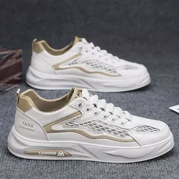 New men s shoes spring white shoes comfortable breathable sports board shoes light and durable low-top men s casual shoes 39