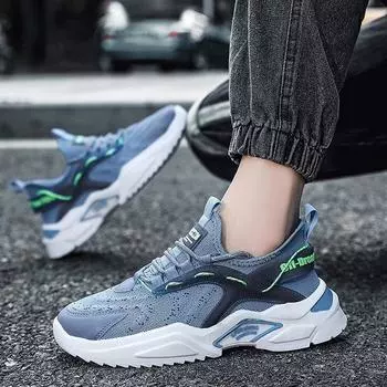 New men s shoes trendy dad shoes flying woven mesh breathable running shoes sports versatile casual shoes trendy shoes 39 белый