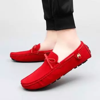 New men s small size Doudou shoes couple printing one-pedal casual shoes large size live driving shoes 35