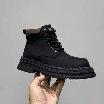 New Men s Sneakers High Lift Thick Bottom Height Increasing British Style Casual Running Shoes High Quality Zapatos Para Hombres 39 чёрный