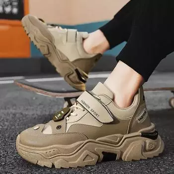 Новые мужские спортивные универсальные туфли Daddy Shoes осенне-зимние текстурированные повседневные туфли модные модные удобные нескользящие мужские туфли 39 чёрный