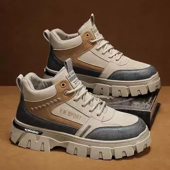 New Men s Tooling Shoe Outdoor Snow Boots Casual Sports Ankle Winter Popular Model Non-slip Waterproof Mans Boot Hard-wearing 39 чёрный