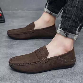 New men s trendy Doudou shoes driving one pedal lazy shoes four seasons versatile casual loafers 39 синий
