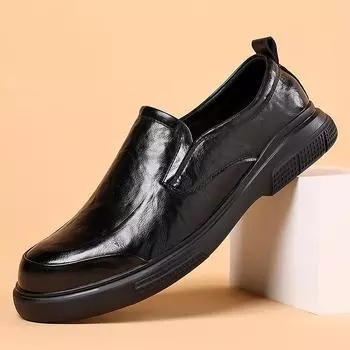 New men s trendy leather shoes men s business dress casual leather shoes classic shoes men s fashion versatile 38 чёрный
