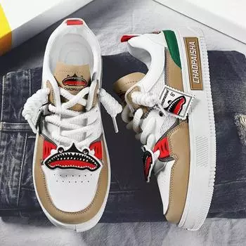 New Men s Trendy Skate Shoes Comfy Non Slip Casual Lace Up Sneakers for Men s Outdoor Activities Free Shipping Breathable 39-44 39 хаки