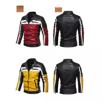 Новая мужская бархатная кожаная куртка зеленого цвета, мотоциклетная куртка, подходящая по цвету к британской модной кожаной куртке для мужчин L