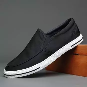 New Men s Vulcanized Shoes Slip-on Loafer Shoes Breathable Korean Style Sneakers Flats Fashion Men Casual Canvas Shoes 6