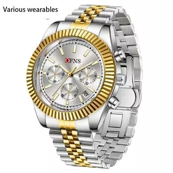 Новые мужские часы Business Three-eye Six-pin Quartz Watch Luminous Calendar Waterproof Men s Watch
