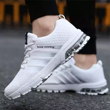 New Men Shoes Casual White Sneakers Mens Trainers Men Sneakers Leisure Blue Shoes Men Tenis 39 серый