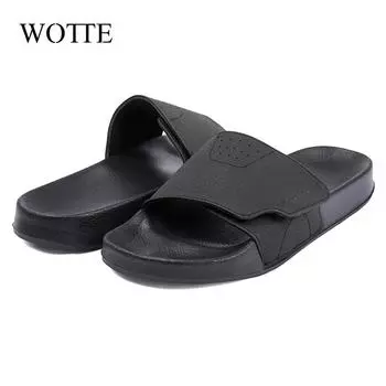 New Men Thick Bottom Slippers Platform Bathroom Slides Non Slip Trend Designer Shoes Female Beach Shoes Flip Flops Men Sandals 40 чёрный