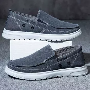 Новые мужские вулканизированные туфли, повседневные ленивые мужские туфли, удобные мокасины без застежек, мужские парусиновые туфли, дышащие мужские летние кроссовки 44