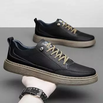 New Mens Casual Shoes Genuine Leather Casual Shoes Slip on Men Fashion Flats Loafer Male Breathable Sneakers Black Hollowed Out 36 чёрный