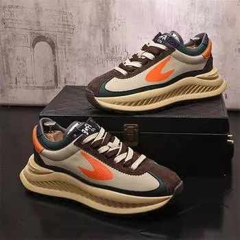 New Mens Shoes Leather Male Sneakers Casual Loafers Luxury Outdoor Running Sport Platform Skateboard Walk Trainers Flat 38