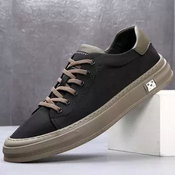 New Mens Shoes Summer Ice Silk Breathable Shoes Casual Comfortable Black Sneakers Men Walking Flat Lace-up Man Vulcanized Shoes 38 чёрный