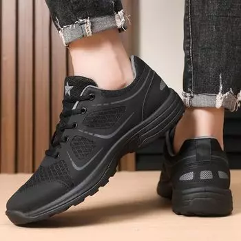 New mesh breathable physical training shoes black training running shoes military training shoes work liberation rubber shoes men 39
