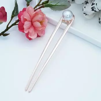 New Metal Pearl U-shaped Hairpins Women Simple Black Color Hair Clip Pins Bun Hair Sticks Wedding Hair Jewelry Accessories