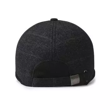 Новая шерстяная бейсболка для мужчин среднего и пожилого возраста, уличная повседневная теплая ветрозащитная клетчатая шапка, термошапка для ушей Adjustable серый