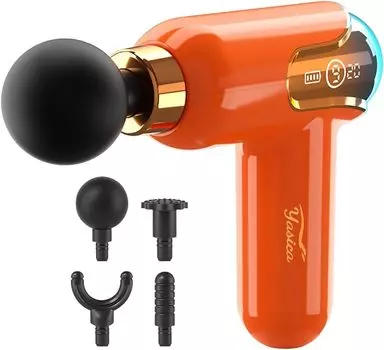 New Mini Fascia Release Gun Body Care Gun Display Yasica 9 Levels 4 Types of Vibration Head Quiet Lightweight Mini Portable Japanese Instruction