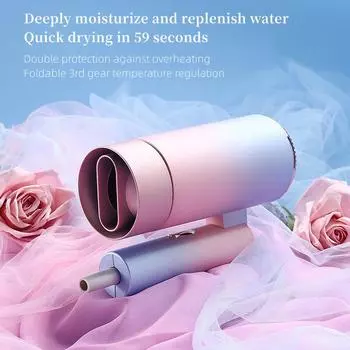 New Mini Hair Dryer High Power Quick-drying Blue Light Ion Mute Foldable Safety Hammer Convenient Hair Dryer UK