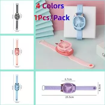 Новый мини светодиодный ночник-браслет-вентилятор с USB-зарядкой, детский мультяшный ручной браслет-электрический вентилятор, подарок на День детей, игрушки синий