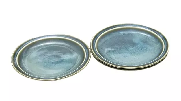 New Minton use Castle Enterprise Instagrammable plate series 14cm serving plates set [Commercial set] (Aurora Blue) 3-piece