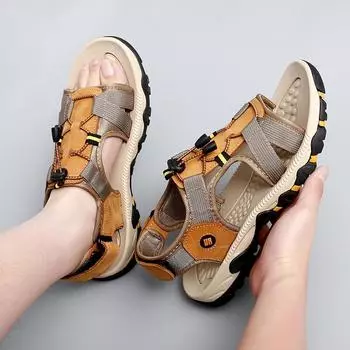 New models Men sCasual Sandals New Summer Non-slip Soft Sole Outdoor Sandals Fashionable Beach Casual Lightweight Comfortable 38 чёрный