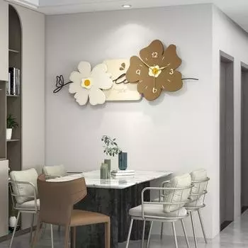 Новые современные простые настенные часы в кремовом стиле для гостиной, модные часы для украшения стены дома, роспись, персонализированные креативные часы