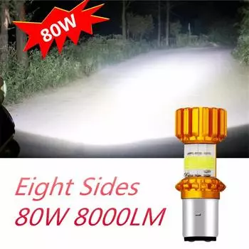 New Moto Light Scooter Accessoire Motobike Head Lamp High/Low Beam 8Side Bright 360°