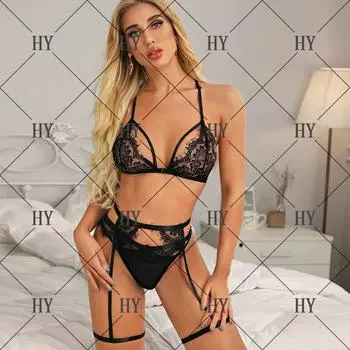 Новое разноцветное эротическое нижнее белье, сексуальный женский кружевной эротический комплект из трех предметов S