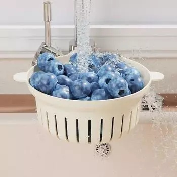 New Multi-purpose Fruit Washing Tray 2-IN-1 Double Layer Drain Basket Organizer Kitchen Fruit Storage Bowl зелёный