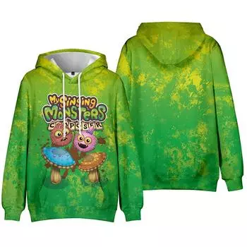 New My Singing Monsters Hoodie Tie Dye Hoodie Streetwear Cartoon Printed Hooded Sweatshirt Men Women Cosplay Sports Pullovers XS