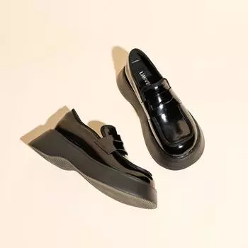 Новые нишевые дизайнерские туфли в японском стиле с подошвой Muffin Bottom, маленькие кожаные туфли в студенческом стиле с одной педалью и увеличенным большим носком, женские туфли 35