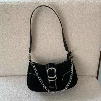 New Niche Design Texture Shoulder Bag Metallic Commuter Women s Bag Underarm Bag Simple and Versatile Bag Trendy