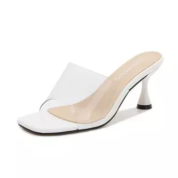 New niche transparent high heels cool slippers women wear new sandals large size 35